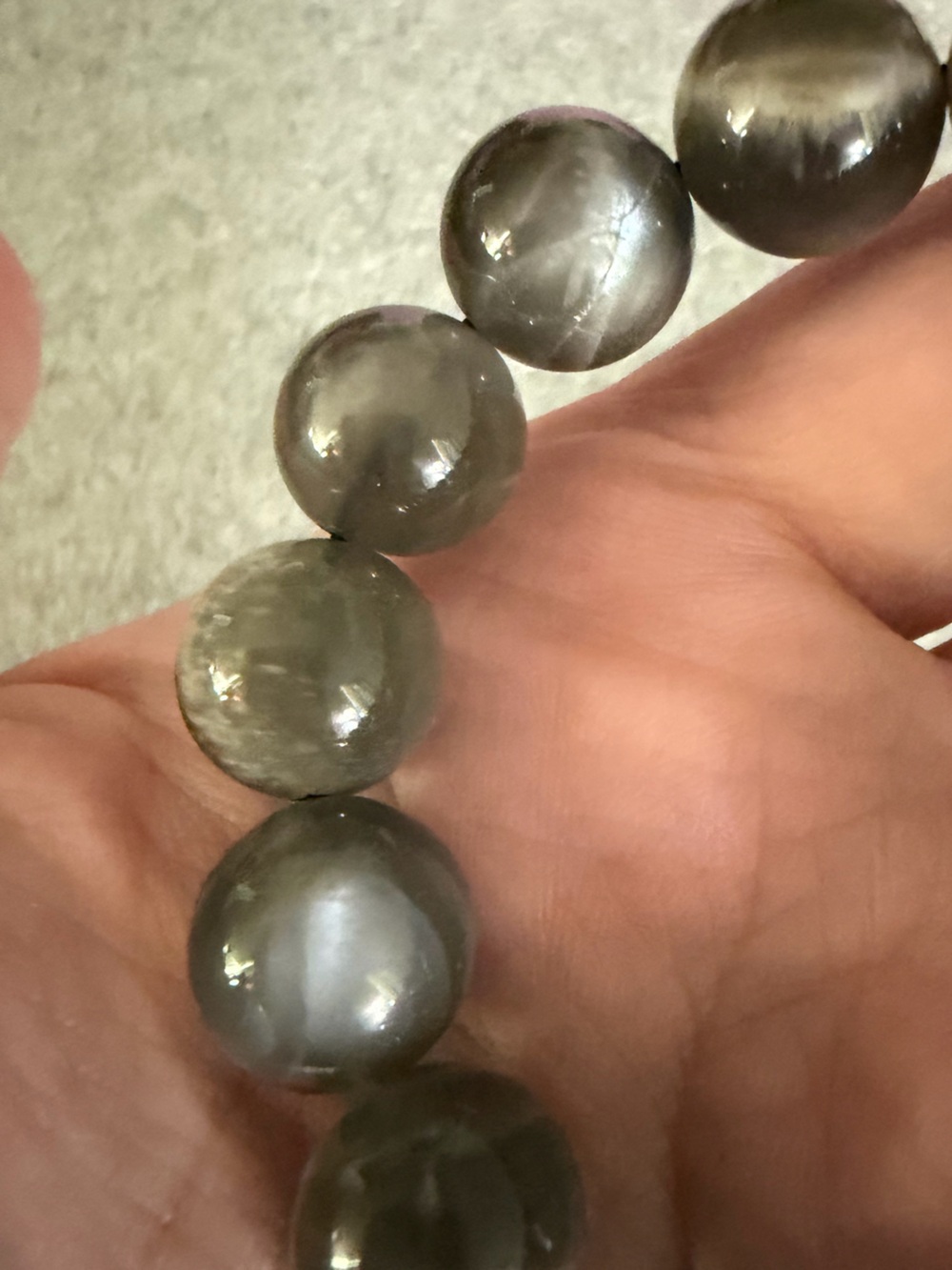 12MM Grey Skeletal Moonstone & Sunstone Natural Crystal Bracelet